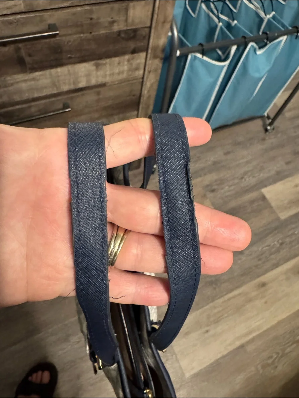 Michael Kors Navy and Vanilla MK Logo Tote